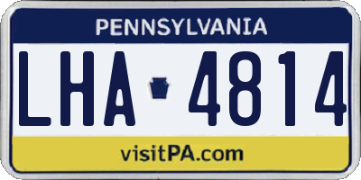 PA license plate LHA4814