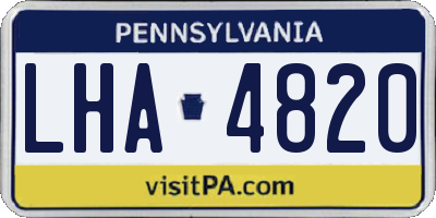 PA license plate LHA4820