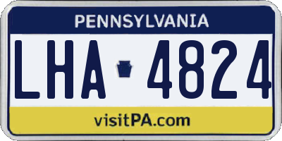PA license plate LHA4824