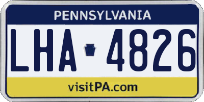 PA license plate LHA4826