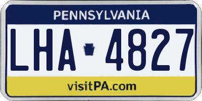 PA license plate LHA4827