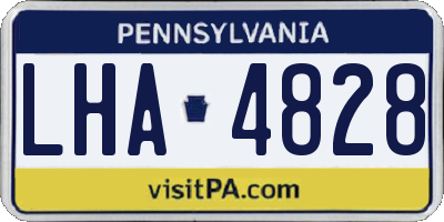 PA license plate LHA4828