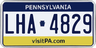PA license plate LHA4829