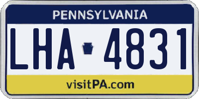 PA license plate LHA4831