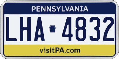 PA license plate LHA4832