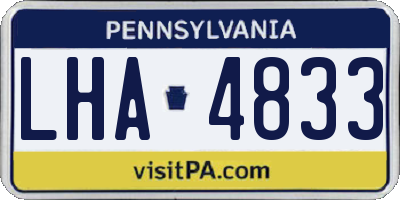 PA license plate LHA4833