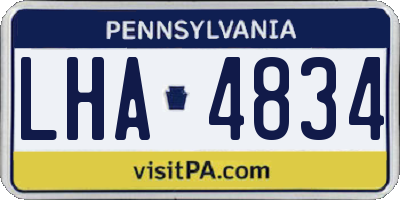 PA license plate LHA4834