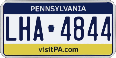 PA license plate LHA4844
