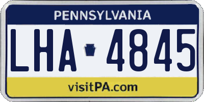 PA license plate LHA4845