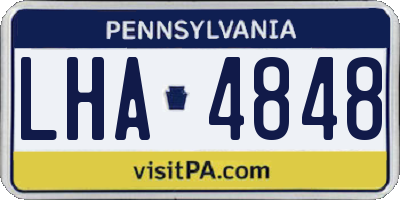 PA license plate LHA4848