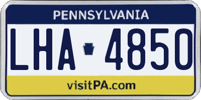 PA license plate LHA4850
