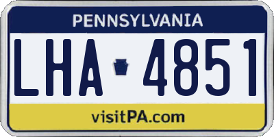 PA license plate LHA4851