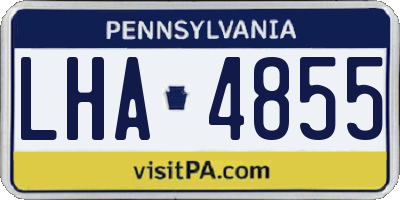 PA license plate LHA4855
