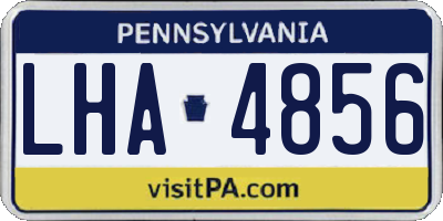 PA license plate LHA4856