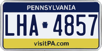 PA license plate LHA4857