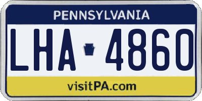 PA license plate LHA4860