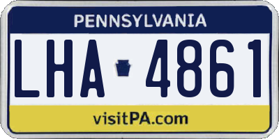 PA license plate LHA4861
