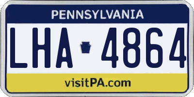 PA license plate LHA4864