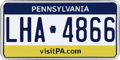 PA license plate LHA4866