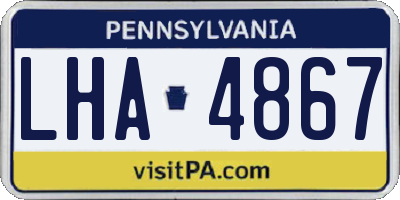 PA license plate LHA4867