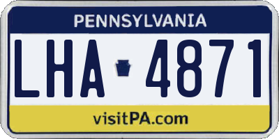 PA license plate LHA4871