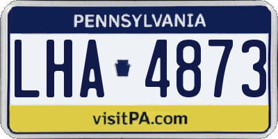 PA license plate LHA4873