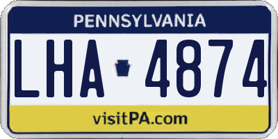PA license plate LHA4874