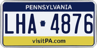 PA license plate LHA4876