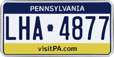 PA license plate LHA4877