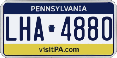 PA license plate LHA4880