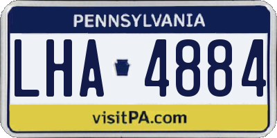 PA license plate LHA4884