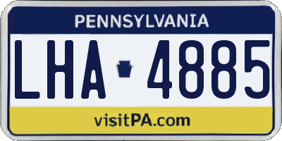 PA license plate LHA4885