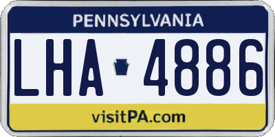 PA license plate LHA4886