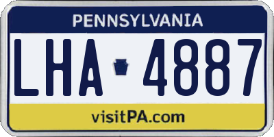 PA license plate LHA4887