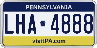 PA license plate LHA4888