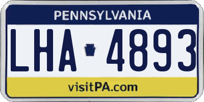 PA license plate LHA4893