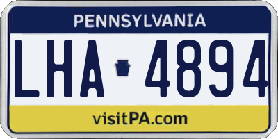 PA license plate LHA4894
