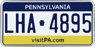 PA license plate LHA4895