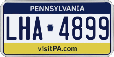 PA license plate LHA4899