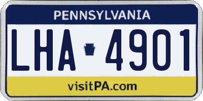 PA license plate LHA4901