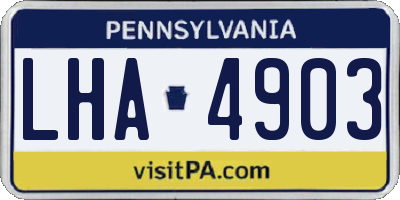 PA license plate LHA4903
