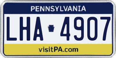 PA license plate LHA4907