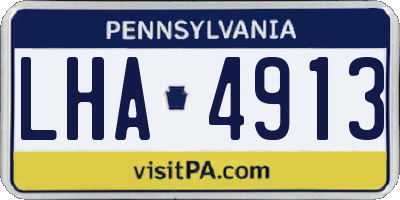 PA license plate LHA4913