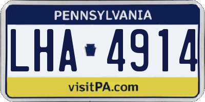 PA license plate LHA4914