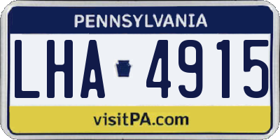 PA license plate LHA4915
