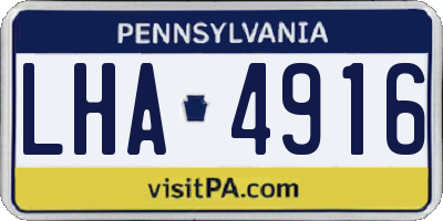 PA license plate LHA4916