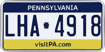 PA license plate LHA4918