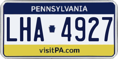 PA license plate LHA4927