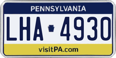 PA license plate LHA4930