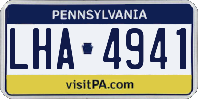 PA license plate LHA4941